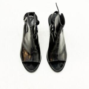 Rag & Bone Wyatt Black Leather Open Toe Strapped Heeled Bootie Size 40 MINT